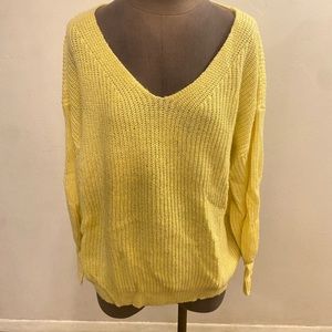 Womens knit canary yellow sweater